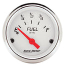 Autometer Arctic White 2 1/16in 240 ohm to 33 ohm Electric Fuel Level Gauge