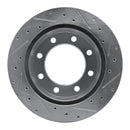 R1 99-05 Ford ExcursIon Rear Drilled & Slotted Silver Brake Rotor Set