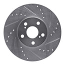 R1 94-99 Toyota Celica Front Right Drilled & Slotted Silver Brake Rotor