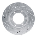 R1 90-92 Toyota Land Cruiser Front Right Drilled & Slotted Silver Brake Rotor