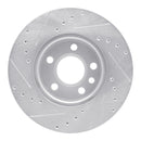 R1 92-95 Volkswagen EuroVan Front Right Drilled & Slotted Silver Brake Rotor