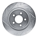 R1 20-25 Ford Mustang Rear Drilled & Slotted Silver Brake Rotor Set
