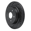 R1 08-10 Chevrolet Cobalt Rear Left Drilled & Slotted Black Brake Rotor