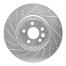 R1 07-16 Volvo S80 Front Left Drilled & Slotted Silver Brake Rotor