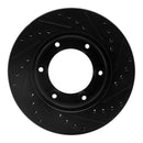 R1 90-92 Toyota Land Cruiser Front Left Drilled & Slotted Black Brake Rotor
