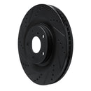 R1 19-24 Infiniti QX55 Front Left Drilled & Slotted Black Brake Rotor