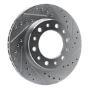 R1 76-89 Toyota Land Cruiser Front Right Drilled & Slotted Silver Brake Rotor