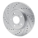 R1 05-12 Acura RL Front Drilled & Slotted Silver Brake Rotor Set