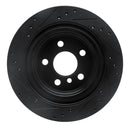 R1 16-26 BMW 228I Gran Coupe Rear Right Drilled & Slotted Black Brake Rotor