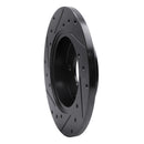 R1 04-12 Chevrolet Malibu Rear Right Drilled & Slotted Black Brake Rotor
