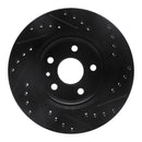 R1 11-23 Chevrolet Bolt EUV Front Right Drilled & Slotted Black Brake Rotor
