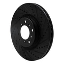 R1 01-06 BMW M3 Left Front Drilled & Slotted Black Brake Rotor