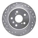 R1 95-99 Toyota Avalon Rear Left Drilled & Slotted Silver Brake Rotor