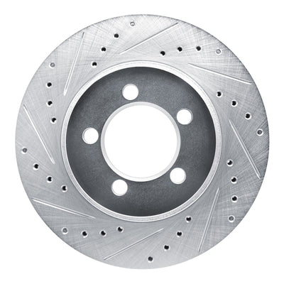 R1 1965-1972 Dodge Dart Front Left Drilled & Slotted Silver Brake Rotor
