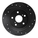 R1 20-24 Toyota Avalon Front & Rear Drilled & Slotted Black Brake Rotor Set