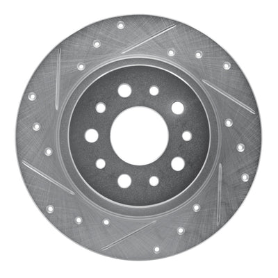 R1 14-19 Fiat 500L Rear Left Drilled & Slotted Silver Brake Rotor