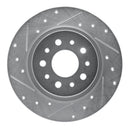 R1 14-19 Fiat 500L Rear Left Drilled & Slotted Silver Brake Rotor