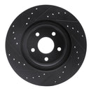 R1 07-10 Chevrolet HHR Front Right Drilled & Slotted Black Brake Rotor