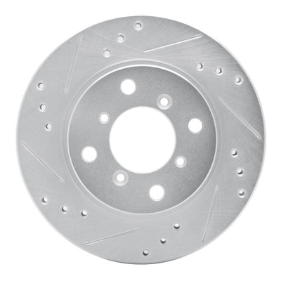 R1 95-02 Suzuki Esteem Front Left Drilled & Slotted Silver Brake Rotor