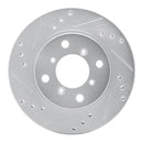 R1 95-02 Suzuki Esteem Front Left Drilled & Slotted Silver Brake Rotor