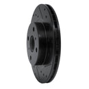 R1 87-92 Geo Prizm Front Right Drilled & Slotted Black Brake Rotor