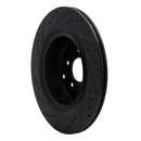 R1 09-24 Infiniti QX70 Rear Drilled & Slotted Black Brake Rotor Set