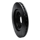 R1 2012-2025 Dodge Durango Front Right Drilled & Slotted Black Brake Rotor