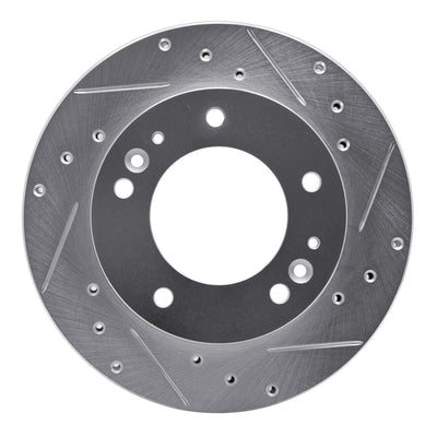 R1 2006-2015 Jaguar XJR Rear Right Drilled & Slotted Silver Brake Rotor
