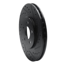 R1 95-06 Chrysler CIRRUS Front Right Drilled & Slotted Black Brake Rotor