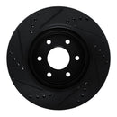 R1 16-22 Nissan NP300 Frontier (Mexico) Front Right Drilled & Slotted Black Brake Rotor