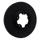 R1 15-25 Ford Transit-350 HD/DRW Front Right Drilled & Slotted Black Brake Rotor