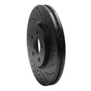 R1 03-09 Chrysler PT Cruiser Front Right Drilled & Slotted Black Brake Rotor