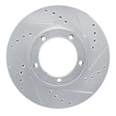 R1 86-89 Toyota Van Front Right Drilled & Slotted Silver Brake Rotor