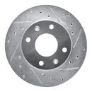 R1 88-07 Dodge Colt Front Right Drilled & Slotted Silver Brake Rotor