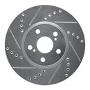 R1 09-19 Pontiac Vibe Front & Rear Drilled & Slotted Silver Brake Rotor Set