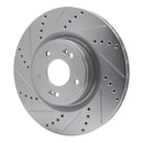 R1 10-16 Hyundai Genesis Coupe Front Drilled & Slotted Silver Brake Rotor Set