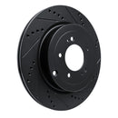 R1 08-15 Mitsubishi Lancer Front & Rear Drilled & Slotted Black Brake Rotor Set
