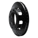 R1 75-93 Dodge W200 Front Right Drilled & Slotted Black Brake Rotor