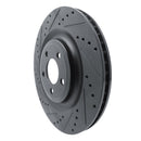 R1 20-25 Ford Police Interceptor Utility Front Left Drilled & Slotted Black Brake Rotor