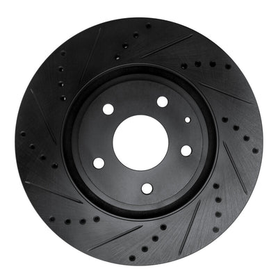 R1 16-25 Mazda 6 Front Left Drilled & Slotted Black Brake Rotor