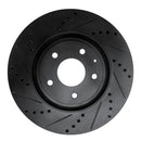 R1 16-25 Mazda 6 Front Left Drilled & Slotted Black Brake Rotor
