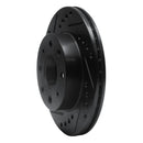 R1 82-83 Honda Accord Hatchback Front Left Drilled & Slotted Black Brake Rotor