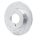 R1 75-82 Nissan 210 Front Left Drilled & Slotted Silver Brake Rotor