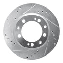 R1 86-95 Porsche 944 Turbo Rear Left Drilled & Slotted Silver Brake Rotor