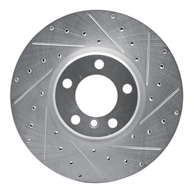 R1 12-21 BMW 340I xDrive Front Right Drilled & Slotted Silver Brake Rotor