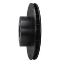 R1 91-99 Mercedes-Benz S350 Front Right Drilled & Slotted Black Brake Rotor