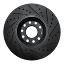 R1 97-06 Audi A6 (USA/Canada) Front Left Drilled & Slotted Black Brake Rotor