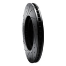 R1 08-17 Cadillac CTS Front Right Drilled & Slotted Black Brake Rotor