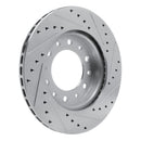 R1 76-89 Toyota Land Cruiser Front Left Drilled & Slotted Black Brake Rotor