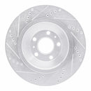 R1 04-18 Audi A8 Rear Right Drilled & Slotted Silver Brake Rotor